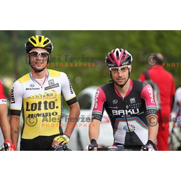 Primoz Roglic and matej Mugerli at Slovenian National Road Race Championships in Ihan, Slovenia on June 26, 2016