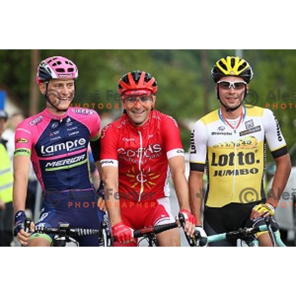 Matej Mohoric, Borut Bozic and Primoz Roglic at Slovenian National Road Race Championships in Ihan, Slovenia on June 26, 2016