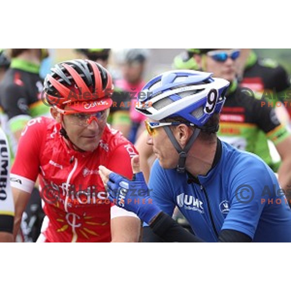 Borut Bozic and Jani Brajkovic at Slovenian National Road Race Championships in Ihan, Slovenia on June 26, 2016