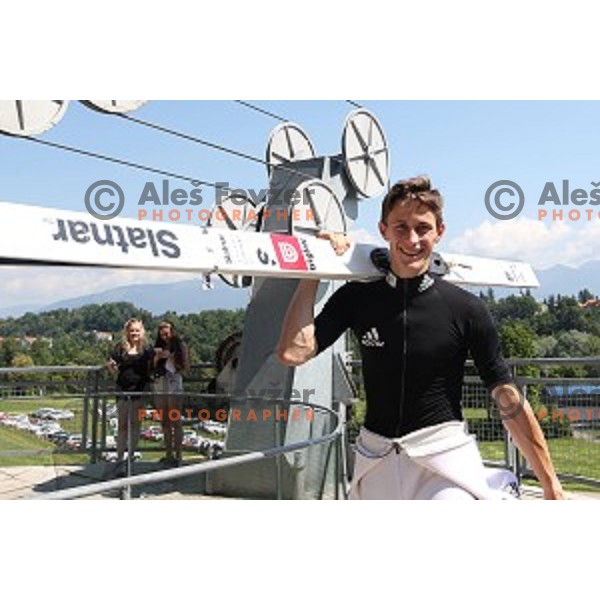 Peter Prevc of Slovenia during FIS Continental Cup Ski Jumping in Kranj, Slovenia on July 2, 2016