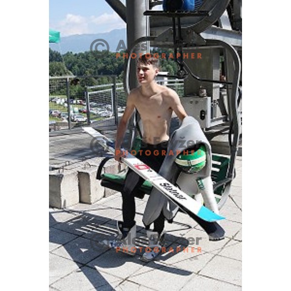 Domen Prevc of Slovenia during FIS Continental Cup Ski Jumping in Kranj, Slovenia on July 2, 2016