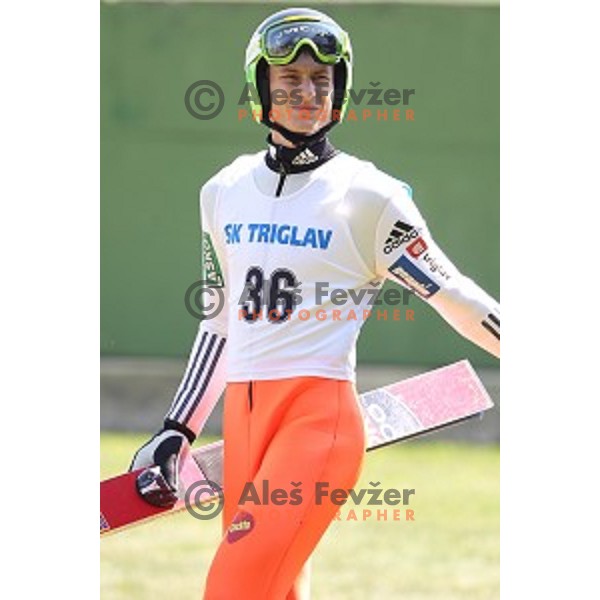 Andraz Pograjc of Slovenia during FIS Continental Cup Ski Jumping in Kranj, Slovenia on July 2, 2016