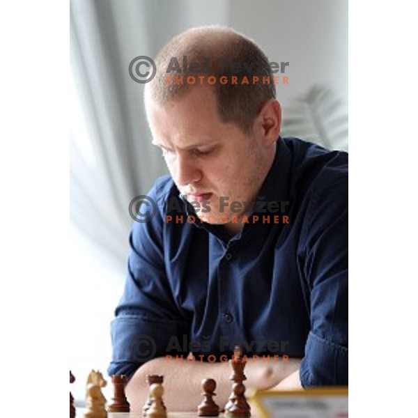 Luka Lenic of Slovenia competes at Vidmar Memorial chess tournament in hotel Toplice, Bled, Slovenia on July 3, 2016