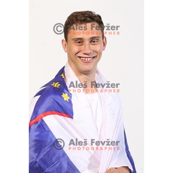Darko Cingesar, member of Slovenia Olympic Handball Team at official photo shooting in hotel Planja at Rogla Olympic Centre, Slovenia on July 4, 2016