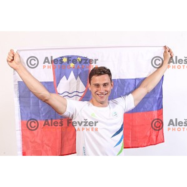 Darko Cingesar, member of Slovenia Olympic Handball Team at official photo shooting in hotel Planja at Rogla Olympic Centre, Slovenia on July 4, 2016