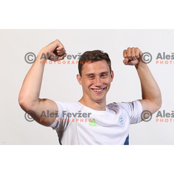 Darko Cingesar, member of Slovenia Olympic Handball Team at official photo shooting in hotel Planja at Rogla Olympic Centre, Slovenia on July 4, 2016