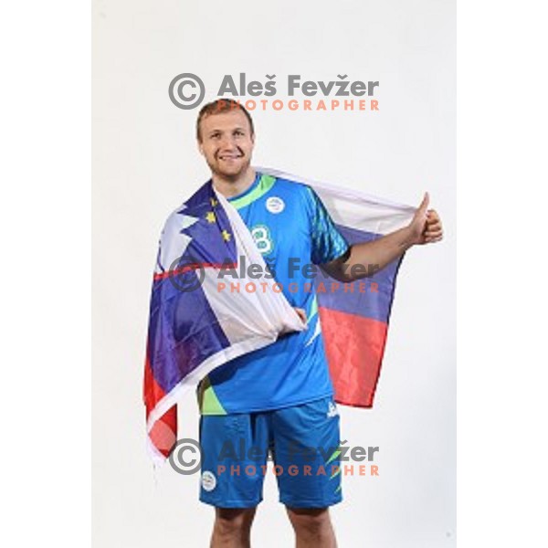 Ziga Mlakar, member of Slovenia Olympic Handball Team at official photo shooting in hotel Planja at Rogla Olympic Centre, Slovenia on July 4, 2016