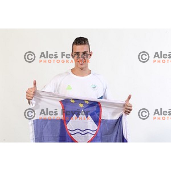 Nik Henigman, member of Slovenia Olympic Handball Team at official photo shooting in hotel Planja at Rogla Olympic Centre, Slovenia on July 4, 2016
