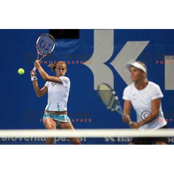 Hercog and Bammer at Banka Koper Slovenia Open WTA tournament in Portoroz, Slovenia 19.9.2007.Photo Ales Fevzer 