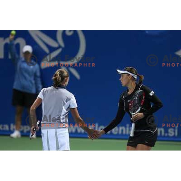 Likhovtseva and Klepac at Banka Koper Slovenia Open WTA tournament in Portoroz, Slovenia 19.9.2007.Photo Ales Fevzer 