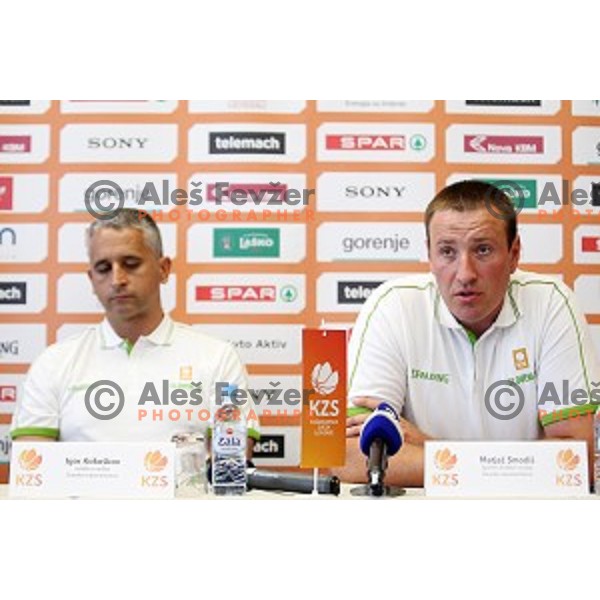 Matjaz Smodis, general manager of Slovenia National Basketball team during KZS press conference in Radisson Blu Plaza hotel in Ljubljana, Slovenia on July 8, 2016