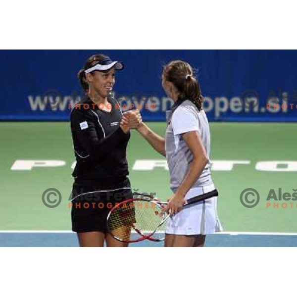 Klepac and Likhovtseva at Banka Koper Slovenia Open WTA tournament in Portoroz, Slovenia 19.9.2007.Photo Ales Fevzer 