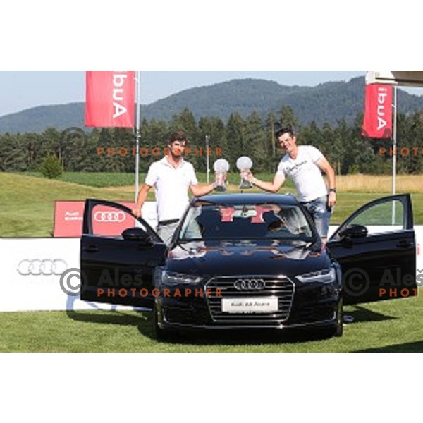 Dejan Maric and Janez kokelj, winners of Audi Quattro Final golf tournament at Smlednik Golf & Country, Ljubljana, Slovenia on July 10, 2016