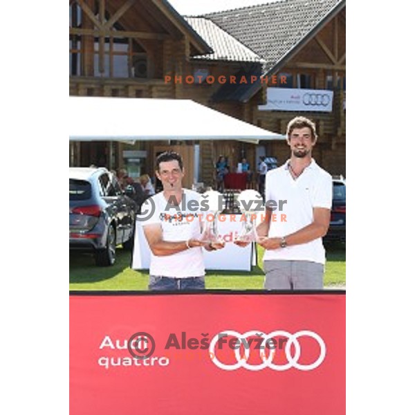 Dejan Maric and Janez kokelj, winners of Audi Quattro Final golf tournament at Smlednik Golf & Country, Ljubljana, Slovenia on July 10, 2016