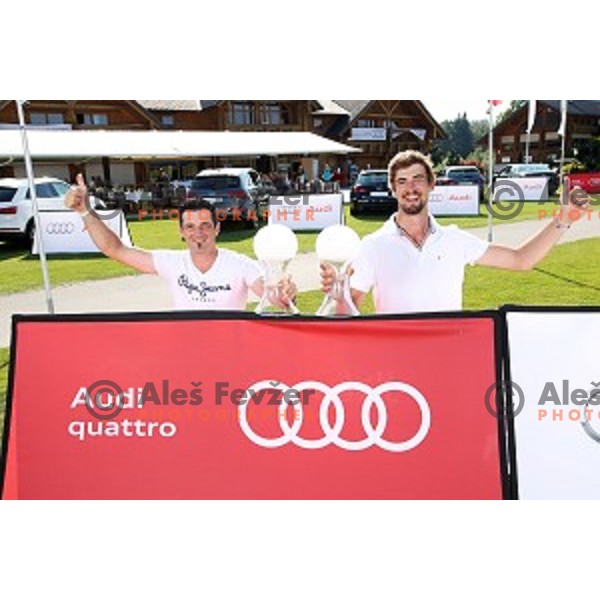 Dejan Maric and Janez kokelj, winners of Audi Quattro Final golf tournament at Smlednik Golf & Country, Ljubljana, Slovenia on July 10, 2016