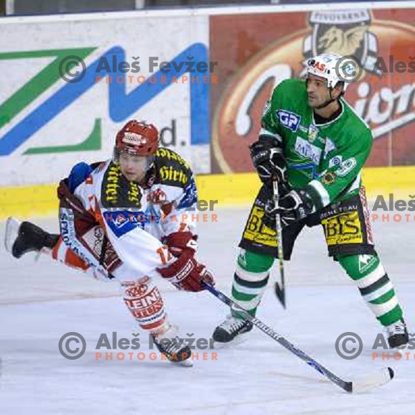 Ralph Intranuovo defends at the first game of EBEL , ZM Olimpija : KAC 