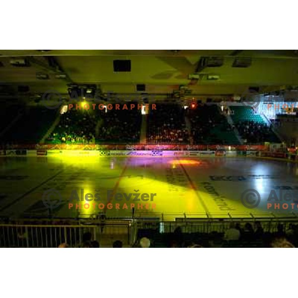 Hala Tivoli before the match at the first game of EBEL , ZM Olimpija : KAC 