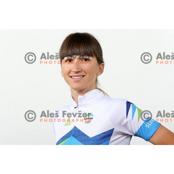 Cyclist Polona Batagelj, member of Slovenia Olympic team for Rio 2016 Olympic games at photo shooting in Ljubljana, Slovenia on July 15, 2016