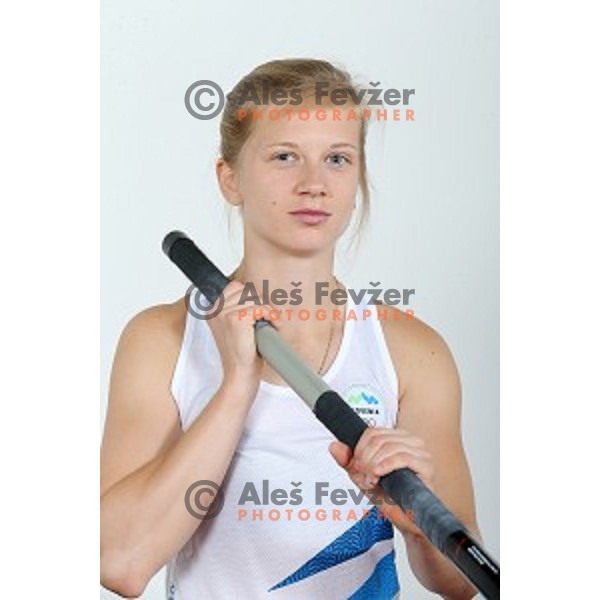 Pole vault athlete Tina Sutej, member of Slovenia Olympic team for Rio 2016 Olympic games at photo shooting in Ljubljana, Slovenia on July 15, 2016