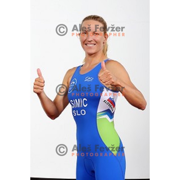 Triathlete Mateja Simic, member of Slovenia Olympic team for Rio 2016 Olympic games at photo shooting in Ljubljana, Slovenia on July 15, 2016