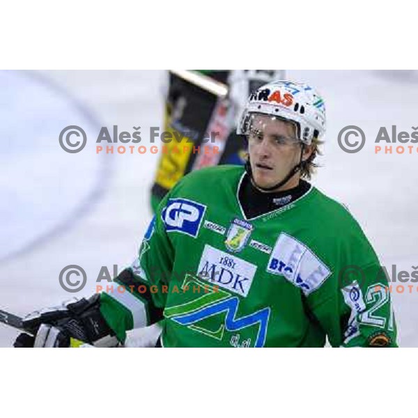 Jaka Augistincic at the first game of EBEL , ZM Olimpija : KAC 