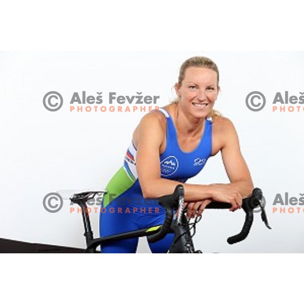Triathlete Mateja Simic, member of Slovenia Olympic team for Rio 2016 Olympic games at photo shooting in Ljubljana, Slovenia on July 15, 2016
