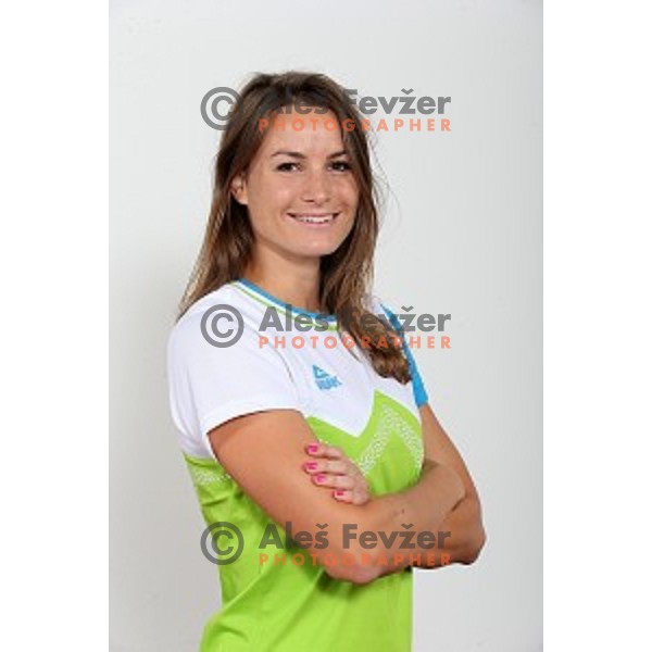 Sara Isakovic, winner of silver Olympic medal in Beijing 2008 will be leader of Slovenia Olympic fan team in Rio 2016 Olympic games at photo shooting in Ljubljana, Slovenia on July 15, 2016