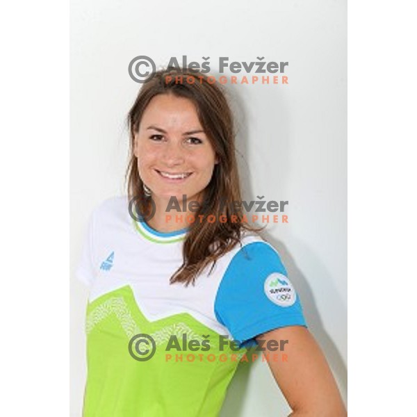 Sara Isakovic, winner of silver Olympic medal in Beijing 2008 will be leader of Slovenia Olympic fan team in Rio 2016 Olympic games at photo shooting in Ljubljana, Slovenia on July 15, 2016