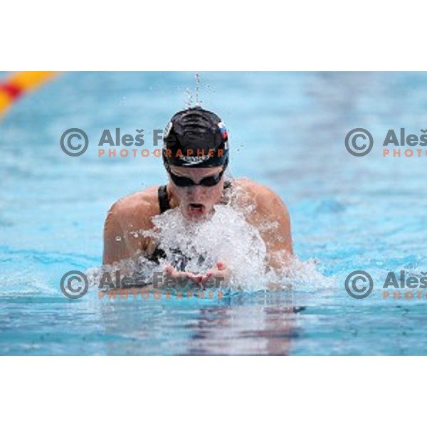 Anja Klinar of Slovenia Swimming team during International Swimming meeting in Radovljica, Slovenia on July 16, 2016