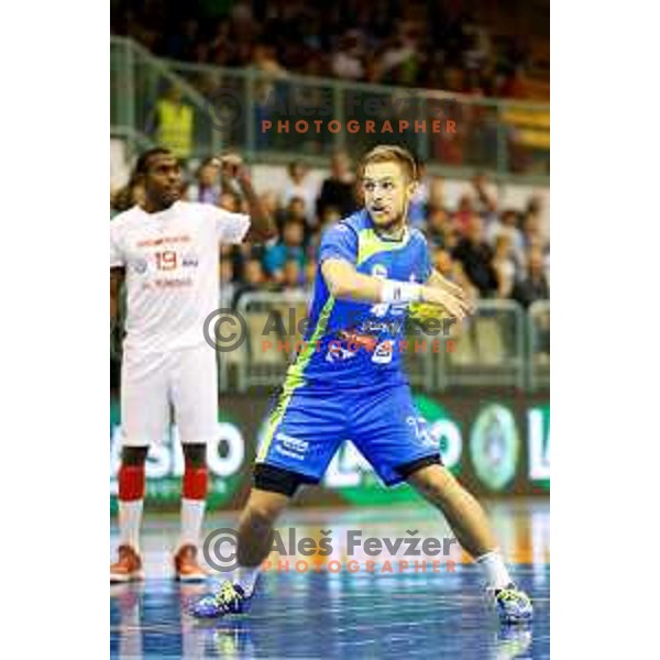 Gasper Marguc of team Slovenia during friendly handball match between Slovenia - Tunisia, played in dvorana Tabor, Maribor, 16.7.2016