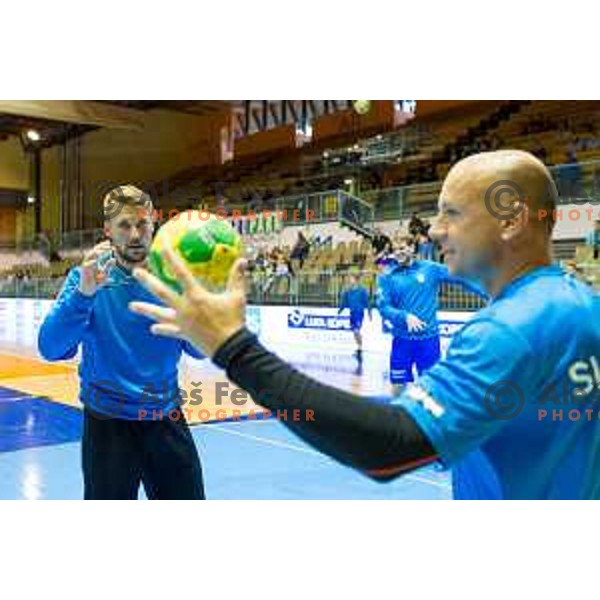 of team Slovenia during friendly handball match between Slovenia - Tunisia, played in dvorana Tabor, Maribor, 16.7.2016