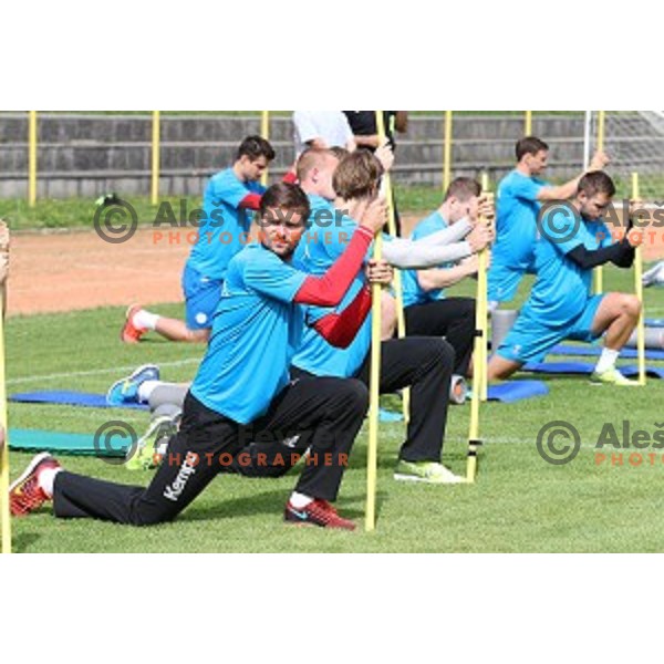 Marko Bezjak of Slovenia Handball team during recovery session in Zrece, Slovenia after first week of preparation for Rio 2016 Olympic games on July 18, 2016