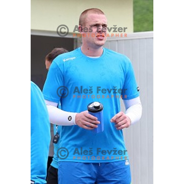 Matej Gaber of Slovenia Handball team during recovery session in Zrece, Slovenia after first week of preparation for Rio 2016 Olympic games on July 18, 2016
