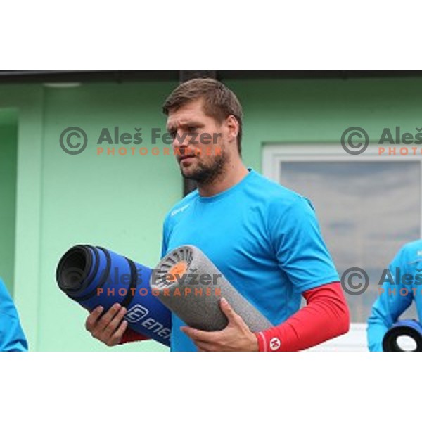 Marko Bezjak of Slovenia Handball team during recovery session in Zrece, Slovenia after first week of preparation for Rio 2016 Olympic games on July 18, 2016