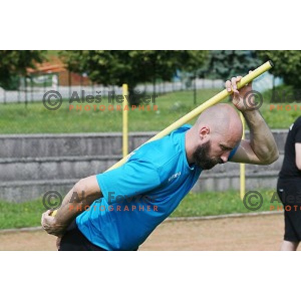 Vid Kavticnik of Slovenia Handball team during recovery session in Zrece, Slovenia after first week of preparation for Rio 2016 Olympic games on July 18, 2016