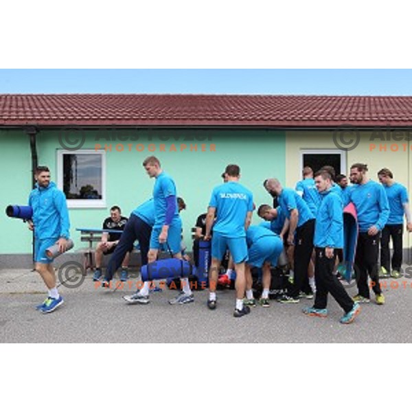Slovenia Handball team during recovery session in Zrece, Slovenia after first week of preparation for Rio 2016 Olympic games on July 18, 2016