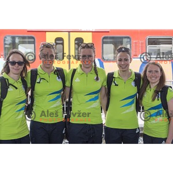 Slovenia olympic team for Rio 2016 Olympic games during promotional departure with train from Ljubljana to Koper on July 22, 2016