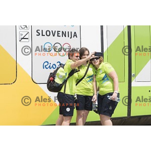 Slovenia olympic team for Rio 2016 Olympic games during promotional departure with train from Ljubljana to Koper on July 22, 2016