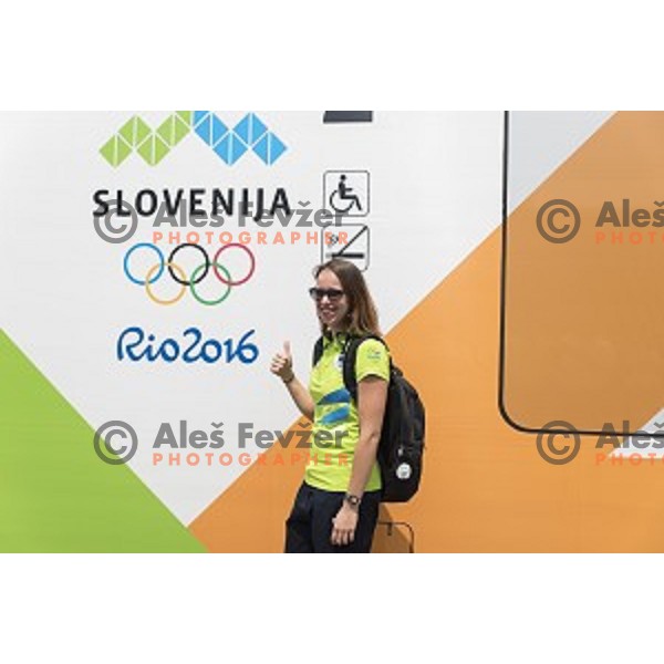 Slovenia olympic team for Rio 2016 Olympic games during promotional departure with train from Ljubljana to Koper on July 22, 2016