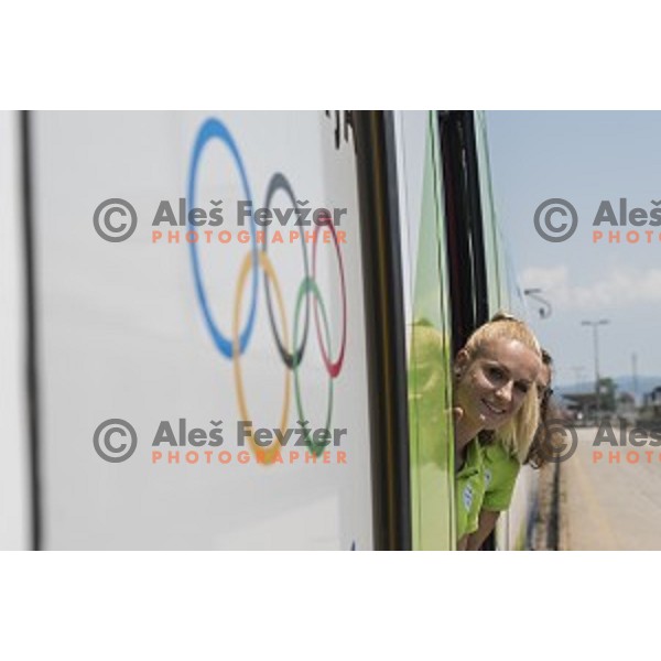 Slovenia olympic team for Rio 2016 Olympic games during promotional departure with train from Ljubljana to Koper on July 22, 2016