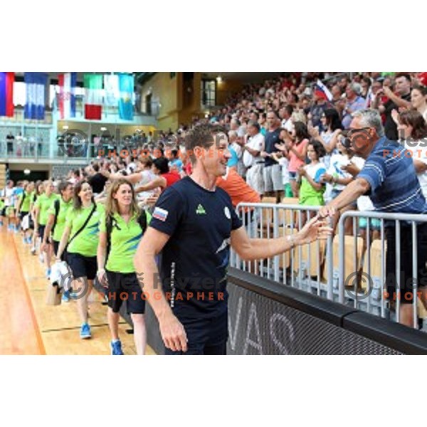 Slovenia Olympic team for Rio 2016 Olympic Games in Bonifika hall before friendly handball match between Slovenia and Croatia in Koper, Slovenia on July 22, 2016