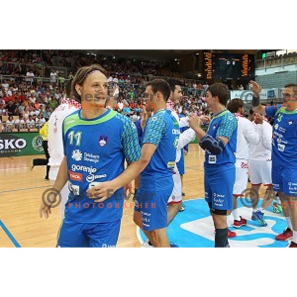 Slovenia Olympic team for Rio 2016 Olympic Games in Bonifika hall before friendly handball match between Slovenia and Croatia in Koper, Slovenia on July 22, 2016