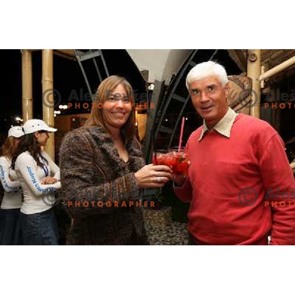 Tna Krizan and Andrej Polenec at Farewell party of Tina Krizan in bar Alaya at Banka Koper Slovenia Open WTA tournament in Portoroz, Slovenia 22.9.2007.Photo Ales Fevzer 