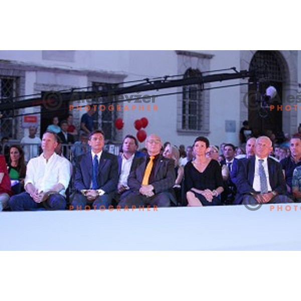 Boris Popovic, Borut Pahor, Bogdan Gabrovec, Maja Makovec Brencic, Janez Kocijancic during Official presentation of Slovenia Olympic team for Rio 2016 Olympic Games in Koper, Slovenia on July 22, 2016