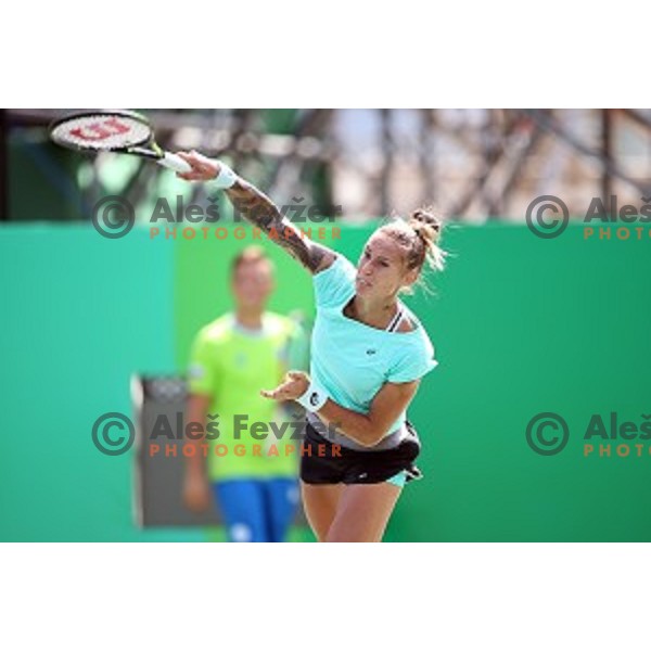 Polona Herzog of Slovenia Olympic team during practice session in Olympic Park Tennis Centre , Rio de Janeiro 2016 Olympic games on August 4, 2016