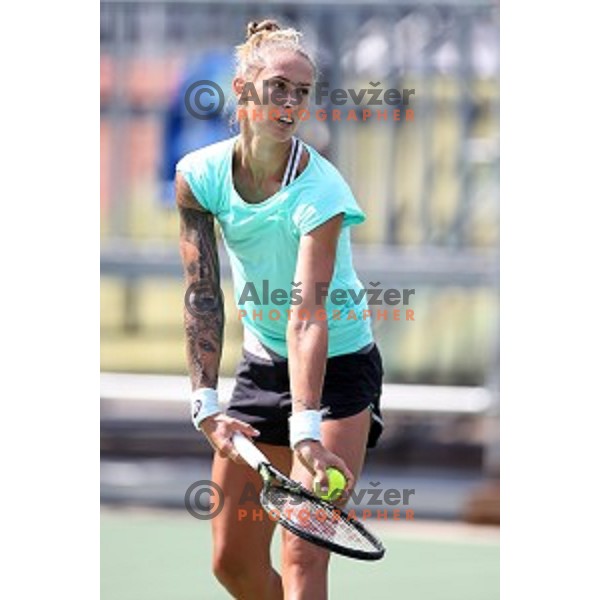 Polona Herzog of Slovenia Olympic team during practice session in Olympic Park Tennis Centre , Rio de Janeiro 2016 Olympic games on August 4, 2016