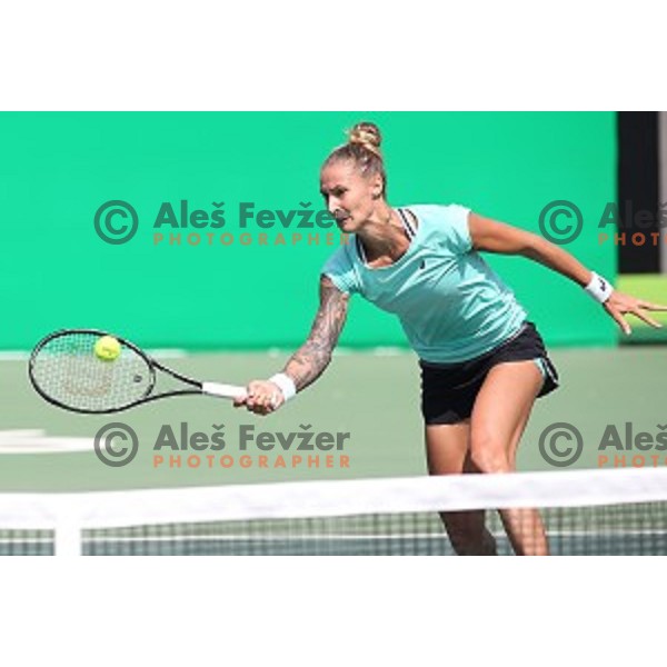 Polona Herzog of Slovenia Olympic team during practice session in Olympic Park Tennis Centre , Rio de Janeiro 2016 Olympic games on August 4, 2016