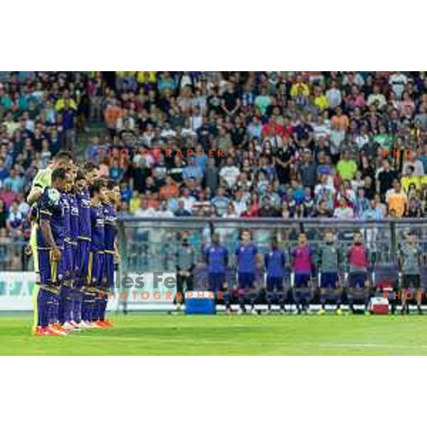Marcos Tavares, Marko Suler, Milivoje Novakovic, Damjan Bohar, Erik Janza and other players of Maribor before football match between Maribor - Aberdeen, 3rd qualifying round of UEFA Europa League 2016/17, played in Ljudski vrt, Maribor, Slovenia on August 4, 2016