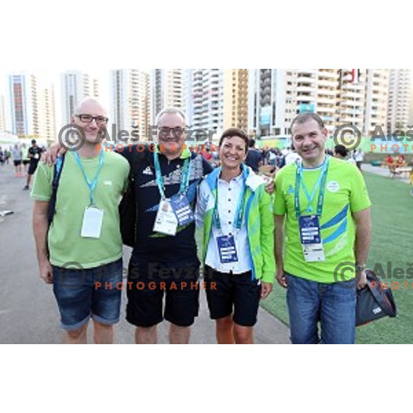 Maja Makovec Brencic visits Slovenia Olympic team in Olympic Village, Rio de Janeiro 2016 Olympic games on August 4, 2016