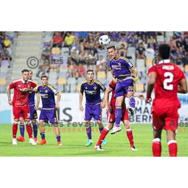Gregor Bajde of Maribor in action during football match between Maribor and Aberdeen, 3rd qualifying round of UEFA Europa League 2016/17, played in Ljudski vrt, Maribor, Slovenia on August 4, 2016